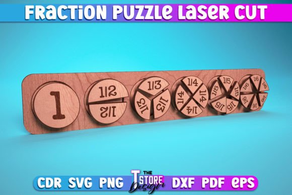 Download Fraction Puzzle Laser Cut SVG | Puzzle - Premium Resources
