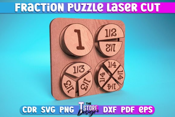 Download Fraction Puzzle Laser Cut SVG | Puzzle - Premium Resources