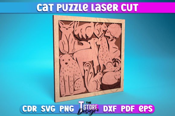 Download Cat Puzzle Laser Cut SVG | Puzzle Game - Premium Bundle
