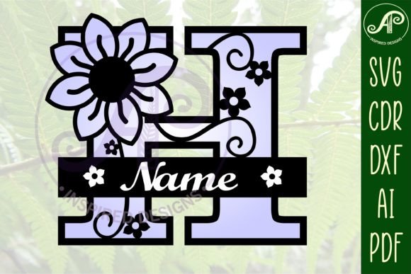 Download Letter H Flower Layer Monogram SVG File - Premium Resources