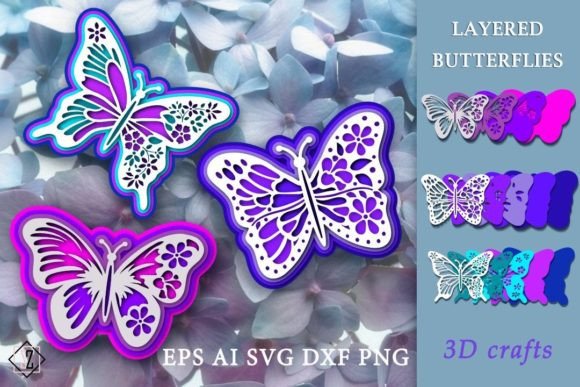 Download Layered Butterflies / 3D Crafts - 3d crafts Collection