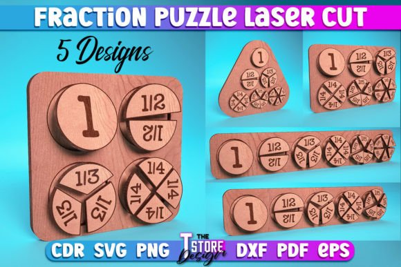 Download Fraction Puzzle Laser Cut SVG | Puzzle - Premium Resources