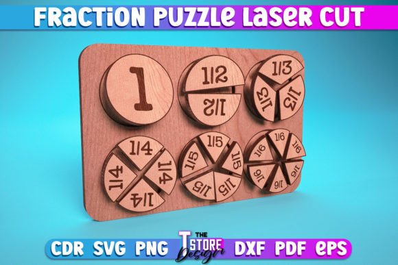 Download Fraction Puzzle Laser Cut SVG | Puzzle - Premium Resources