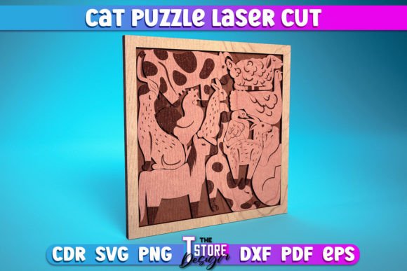 Download Cat Puzzle Laser Cut SVG | Puzzle Game - Premium Bundle